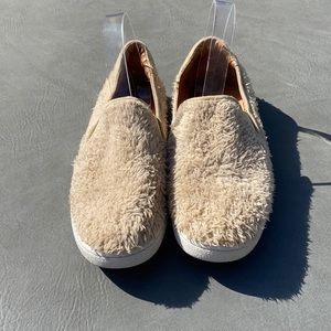 UGG Women's Tan Fuzzy Sneakers